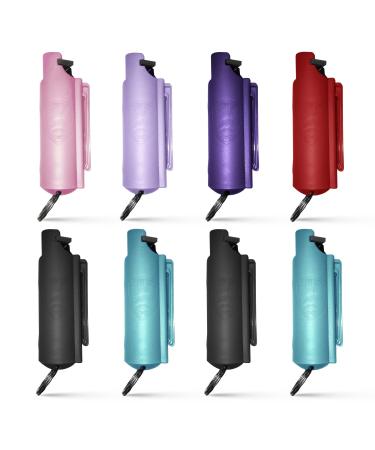 Quick Action Pepper Spray Keychain - Maximum Strength MC 1.44, Pepper Spray Range up to 16 ft, Made in USA by Guard Dog Light Pink/Lilac/Purple/Red/Teal/Black (8 Pack)