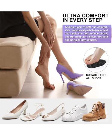 Ball of Foot Cushions Metatarsal Pads for Women - 6 Pairs Black Gel Inserts for High Heels - Invisible & All-Day Comfort - Foot Pain Relief - Buy Online on GoSupps.com