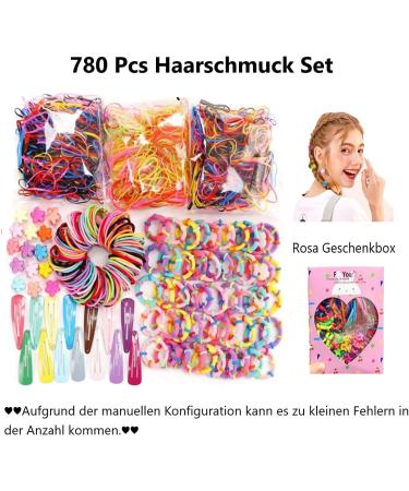 Arlando Girls Hair Accessories Set 780 PCS Baby Hair Ties Clips & Rubber Bands | International Shipping - Buy Online on GoSupps.com