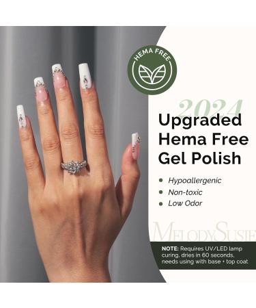 MelodySusie Hema Free Gel Nail Polish - Long-Lasting Non-Toxic White Gel for DIY Nail Art | Soak Off UV Polish 0.5 Fl Oz - Buy Online on GoSupps.com