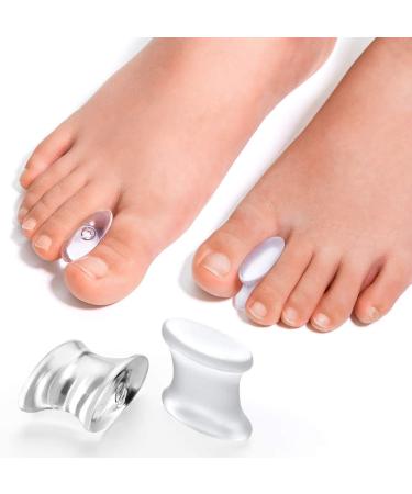 Toe spreaders from pebbles for the straightening of overlapping toes to align crooked toes hammer toes callus bale toe hallux valgus correction cushion 12 pieces (L) Large