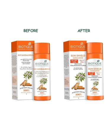 Bio-tique Bio Sandalwood Sunscreen SPF 50+ | Ultra Soothing Face Lotion | Water Resistant | Moisturizing & Protective for All Skin Types | 4.05 Fl Oz - Buy Online on GoSupps.com