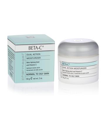 Pharmagel Beta-C Dual Action Moisturizer Normal to Oily Skin | Brightening and Smoothing Face Moisturizer | Pore Minimizer & Rejuvenation - 2 oz.