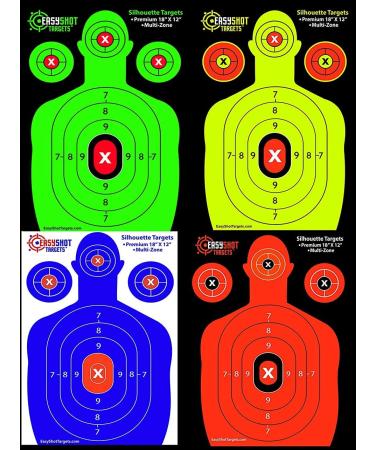 EasyShot Targets Shooting Targets 18 x 12inch Targets Highly Visible Neon Silhouette Paper Targets Heavy-Duty Paper Targets for Shooting in Short and Long Range Hunting Practice Multi Color 100