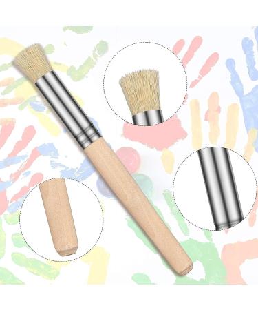Wooden Stencil Brushes Set - 3 Sizes, 6 Pieces - Natural Bristle, Dome Art Painting Brushes for Acrylic, Oil, Watercolor - DIY Crafts, Card Making Supplies - Buy Online on GoSupps.com