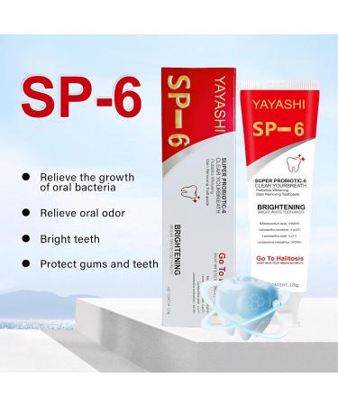 SP-6 Ultra Whitening Toothpaste - Probiotics Bright White Promotes Healthy Teeth & Fresh Breath Stain Removal Formula - Buy Online on GoSupps.com