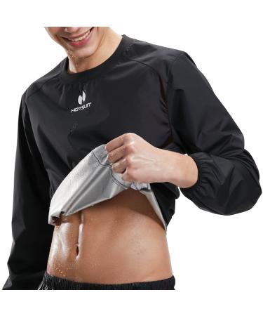 Hotsuit sweat jacket/sweat suit men anti -rip sauna suit for losing weight workout sauna jacket - fabric upgrade black and no jacket 3xl