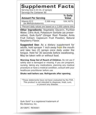 Nature's Answer B12 Methyl Liquid Spray 1 fl oz Liquid - Buy Online on GoSupps.com