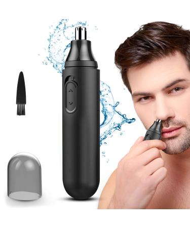 Ear and Nose Hair Trimmer Clipper - Electric Painless Nose Hair Trimmer for Men and Women Battery-Operated Trimmer with IPX7 Waterproof Dual Edge Blades for Easy Cleansing Black Small