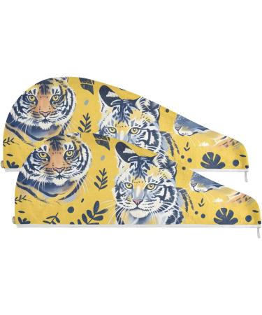 Buy Cute Animals Yellow Hair Towel 2 Pack - Super Absorbent Quick Dry Hair Turbans for Women & Girls - Buy Online on GoSupps.com