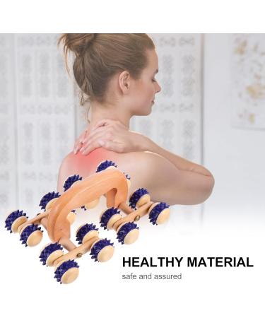 EXCEART Wooden Massage Roller with Handle Handheld Trigger Point Massager for Muscle Relaxation (Random Color) - International Shipping Available - Buy Online on GoSupps.com