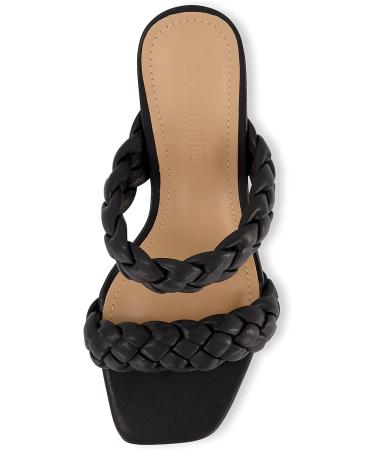 Dunes Women's Iris Braided Heel Sandal with CUSHIONAIRE Technology, Memory Foam, and Wide Widths - Black, Size 8.5 - Buy Online on GoSupps.com