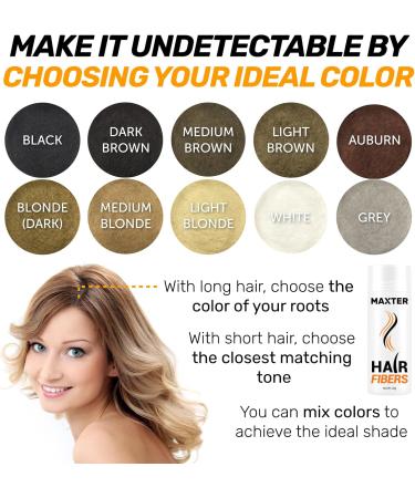 Maxter Hair Fibres for Men & Women - Natural Hair Powder for Building Thickening and Hair Loss Coverage in 30 Seconds (Light Brown 28g) - Buy Online on GoSupps.com