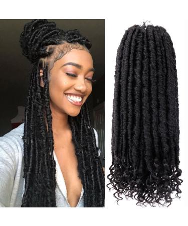 Goddess Locs Crochet Hair 6 Packs 16 Inch Straight Faux Locs Crochet Hair for Black Women Crochet Pre-Looped Curly Hair Soft Faux Locs Synthetic Braiding Hair Extensions (16 Inch 6 Packs 1B) 16 Inch (Pack of 6) 1B - Buy Online on GoSupps.com