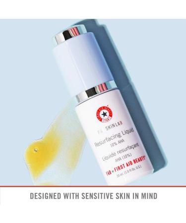 First Aid Beauty FAB Skin Lab Resurfacing Liquid 10% AHA - 1.0 Oz | Exfoliating Facial Treatment - Buy Online on GoSupps.com