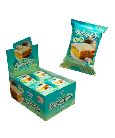 AP Prime Bites Protein Brownies | High Protein Low Sugar Brownies | 19g Protein 5g Collagen | Delicious High Protein Treat Gluten Free | Box of 12 Brownies (Glazed Cinnamon Roll) Glazed Cinnamon Roll Box of 12