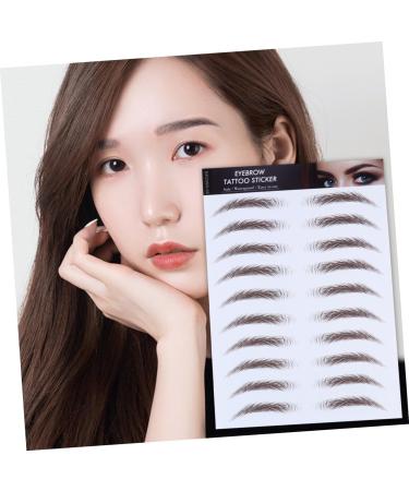 Healeved Fake Eyebrow Stickers 4pcs Eyebrow Stickers Waterproof Eyebrow Transfers 4 Transfer Paper with Ink Tool Hair - Buy Online on GoSupps.com