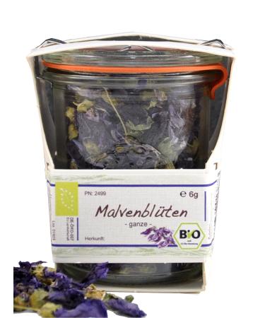 Dried organic flowers in the alarm glass |Small flower tea gift |reusable |Best quality |Plastic -free packaging Malven flowers