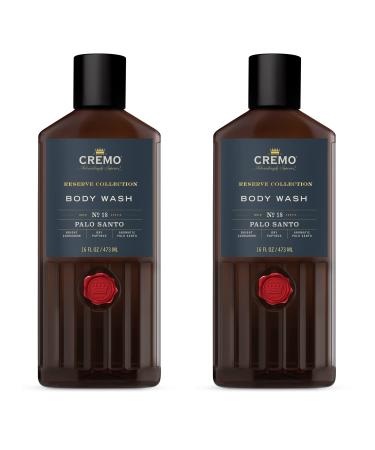 Cremo Rich-Lathering Palo Santo (Reserve Collection) Body Wash, Notes of Bright Cardamom, Dry Papyrus and Aromatic Palo Santo, 16 Fl Oz (2-Pack)