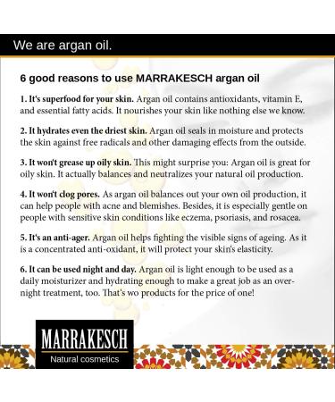 Marrakech Organic Argan Oil 100ml - Cold-Pressed 100% Pure Vegan Facial & Body Oil | Anti-Aging Skincare & Hair Treatment - Buy Online on GoSupps.com