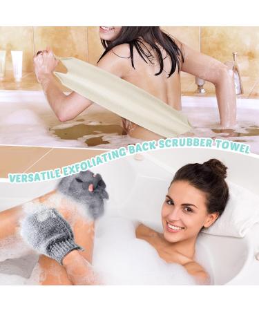 6 Pack Exfoliating Shower Bath Gloves Back Scrubber Set - Skin Exfoliation Combo for Smooth & Radiant Skin - Gray White - Buy Online on GoSupps.com