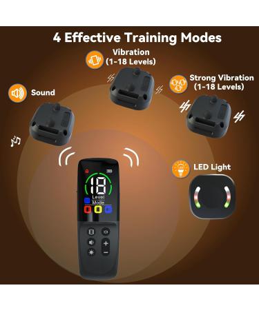 Remote Dog Training Collar | 8200ft Range with Double Vibration | 3 Training Modes | Security Lock and LED Finder | for Large/Medium/Small Dogs | Black - Buy Online on GoSupps.com