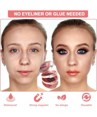 Movstriker Magnetic Eyelashes without Eyeliner Reusable 4 Pairs False Eyelashes Magnetic No Glue Natural Look 3D Effect Magnetic Lashes with Applicator Waterproof and Easy to Wear - Buy Online on GoSupps.com