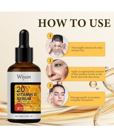 Ourdort Vitamin C facial serum 50 ml vitamin C serum antioxidant shine serum with hyaluronic acid vitamin E antiimperfections antiwrinkle eye contour illuminated smooth - Buy Online on GoSupps.com