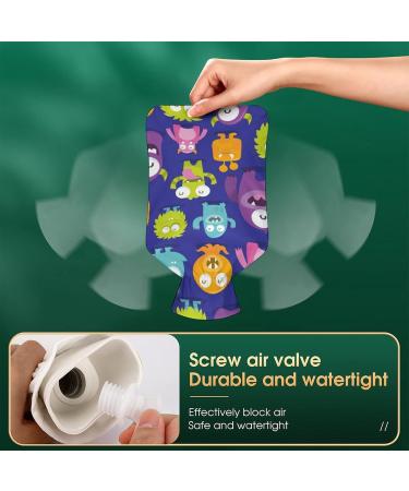 Cartoon Hot Water Bottle with Plush Cover - Hand Warmer for Adults & Children | 26.5x15.3cm - International Shipping Available - Buy Online on GoSupps.com