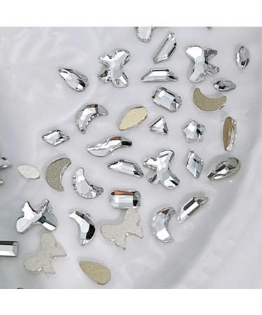 FEIlei 100Pcs Mixed Glass Crystal Hybrid Diamond Rhinestones Nail Art Decorations Drop Rhombus Flatback Stones 3D Gems - Buy Online on GoSupps.com