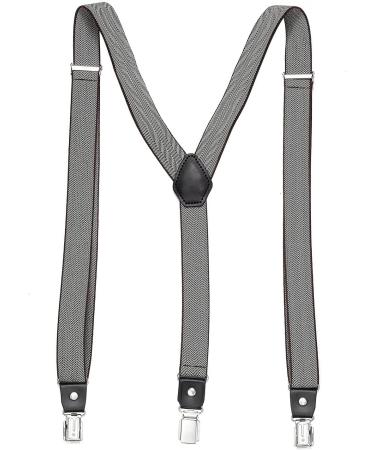 Dondon Men's Narrow 2.5 cm Braces - Y-Shaped Elastic Adjustable Length 3 Strong Clips Fishbone Pattern - International Shipping Available - Buy Online on GoSupps.com