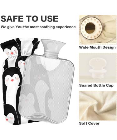 Penguins Hot Water Bottle with Cover - 1L BPA Free Small Hot Water Bag for Pain Relief & Cold Compress - Buy Online on GoSupps.com
