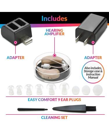 Digital Hearing Amplifier (Pair of 2) - Noise Cancelling, One Touch Volume Control, Rechargeable USB Dock - MEDca - Buy Online on GoSupps.com