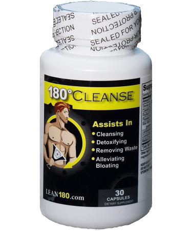All Natural Weight Loss and Cleanse Supplement Detox Your Body Reduce Belly Bloating Feel Better Slim Down Strong Effective 15 Day Formula (30 Capsules) - Lean 180 Cleanse