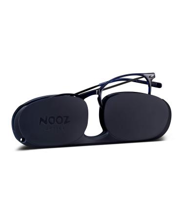 Nooz optics - Reading glasses - Essential Alba - Oval Form - Ultra light tea nylon frame - Ultra compact etui for everyday use - 6 colors - men and women marine blue +1