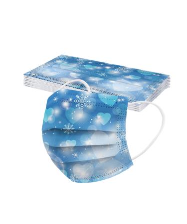 BEIBEIA Adult Disposable Nonwoven Valentine's Day Pattern Print Face_Mask Protective Face Covering Fashion Balaclava Women 10pc-10