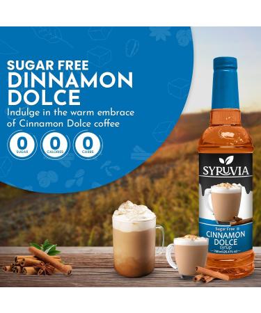 Syruvia Sugar-Free Cinnamon Dolce Syrup for Coffee 25.4 Ounces Cinnamon Dolce Flavoring for Coffee - Buy Online on GoSupps.com
