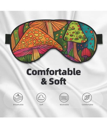 Mushroom Painting Sleep Mask | Adjustable Blackout Eye Covers for Men & Women | Ideal for Sleep & Travel - Buy Online on GoSupps.com