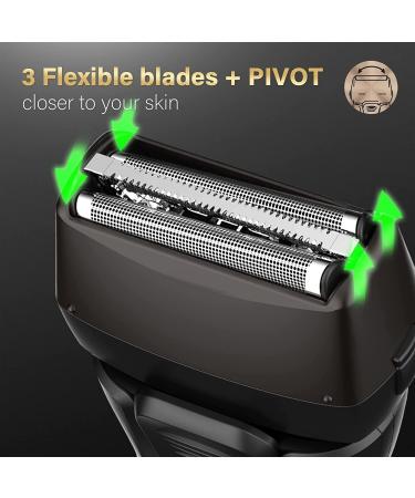 GeRRiT Men's Electric Foil Shaver - Rechargeable Wet & Dry Cordless Razor with Pop-up Trimmer & Precision Sideburn Shaver - International Shipping Available - Buy Online on GoSupps.com