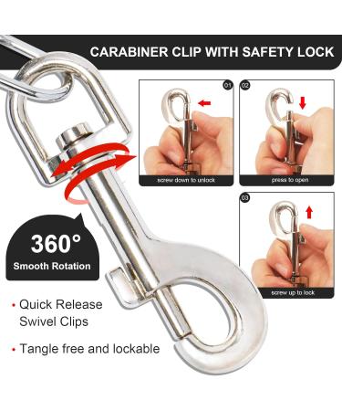 Black Upgraded Dog Tie Out Cable Leash with Spring 360 Metal Swivel Hooks Dog Runner for Yard Steel Wire Dog Cable with Durable Superior Clips Dog Chains for Outside Dog Lead (3m) 3m Black - Buy Online on GoSupps.com