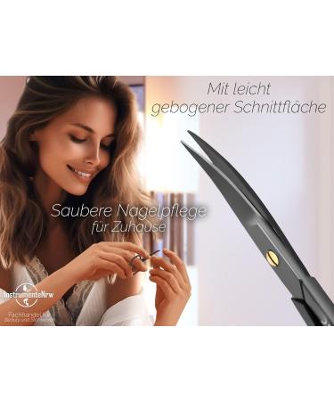 Curved Nail Scissors - Stainless Steel & Black | Professional Quality for Perfect Nails - Fast International Shipping - Buy Online on GoSupps.com
