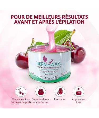 Dermawax Cire Ti de Cerise 400 g Cire d pilation Synth tique Liposoluble avec Bandes Texture Cr meuse Professionnelle pour Jambes Bras Dos & Torse Made in Italy - Buy Online on GoSupps.com