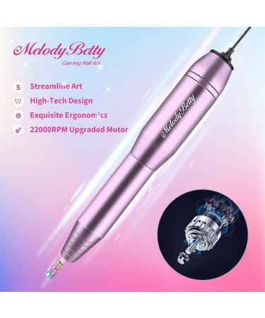 MelodyBetty Electric Nail Drill - Professional Acrylic Nail Machine for Gel & Acrylic Nails | Portable USB Nail File Efile Set with Iridescent Bits - Buy Online on GoSupps.com