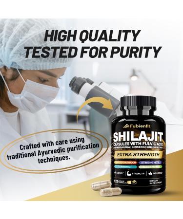 Shilajit Capsules - Premium Shilajit for Men - with Ashwagandha Ginseng and More Fulvic Acid for Men/Women - 120 Capsules 120 Count (Pack of 1) Shilajit - Buy Online on GoSupps.com
