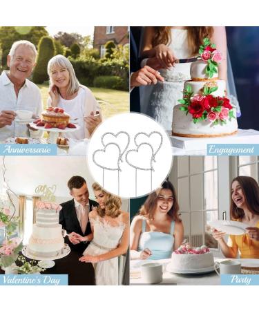 Skytowards Heart Cake Topper - Elegant Wedding Cake Decor | Crystal Torten Plug & Silver Cake Plug for Memorable Celebrations - Buy Online on GoSupps.com