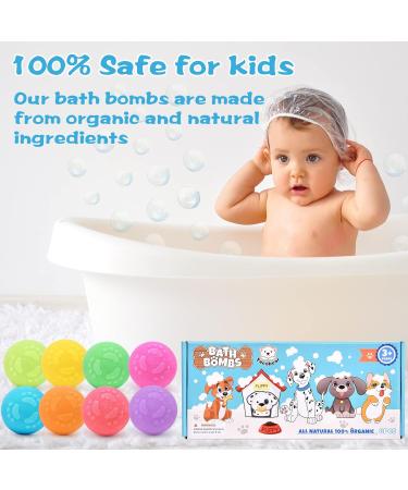 Tacobear Kids Bath Bombs 8 Pack with Surprise Toy Inside - Organic Bubble Fizz Spa Set for Boys, Girls, Toddlers - Ideal Birthday, Christmas Gift - Buy Online on GoSupps.com