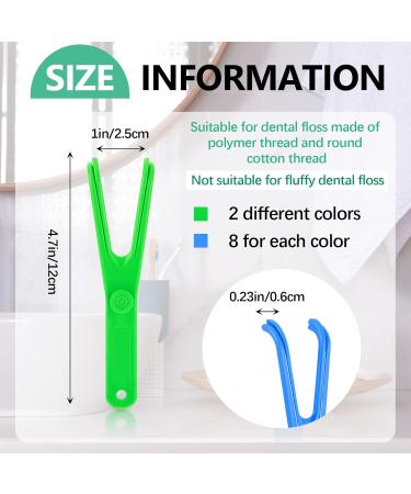 Chengu 16 Pieces Reusable Dental Floss Holder Set - Eco-Friendly Flossmate Handles for Effective Oral Care (Blue Green) - International Shipping Available - Buy Online on GoSupps.com