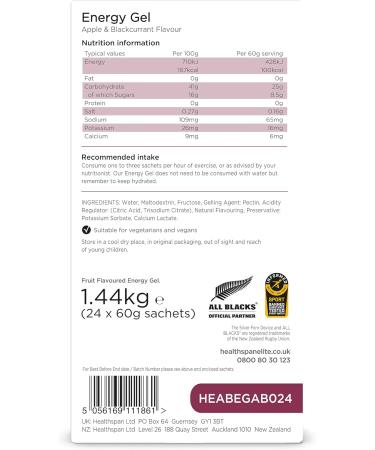 British Cycling Energy Gels | Fast-Acting 25g Dual Source Carbs | Electrolytes Sodium, Potassium & Calcium | Vegan (Apple & Blackcurrant) - Buy Online on GoSupps.com