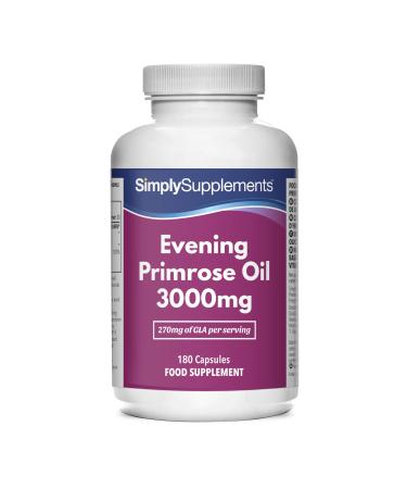 Evening Primrose Oil 3000mg | 180 Capsules | Cold Pressed Soft Gel Capsules | Contains Rich Concentrations of Gamma Linolenic Acid (GLA) 180 count (Pack of 1) - Buy Online on GoSupps.com