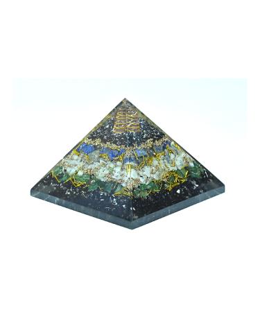 Natural Crystal Rough Pyramid for | Black Tourmaline | Lapis Lazuli | Amazonite | Green Jade Pyramid for EMF Protection - Crystal Stone Pyramid ERTEYIN